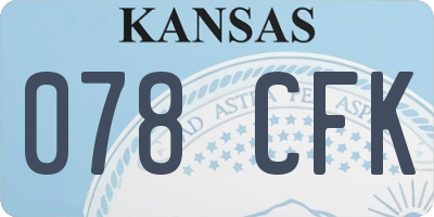 KS license plate 078CFK