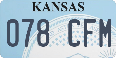 KS license plate 078CFM