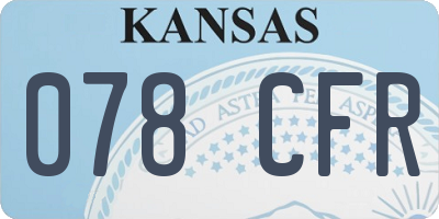 KS license plate 078CFR