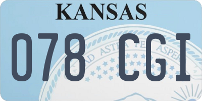 KS license plate 078CGI