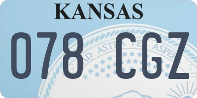 KS license plate 078CGZ