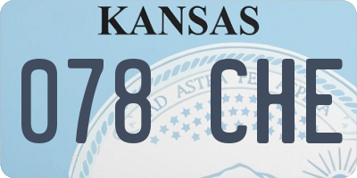 KS license plate 078CHE