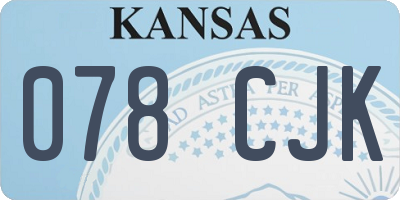 KS license plate 078CJK