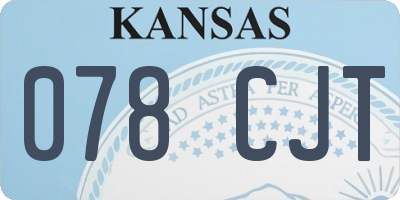 KS license plate 078CJT