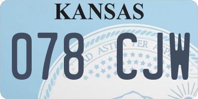 KS license plate 078CJW