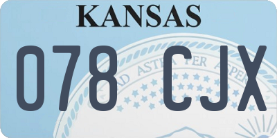 KS license plate 078CJX