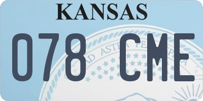 KS license plate 078CME