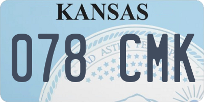 KS license plate 078CMK