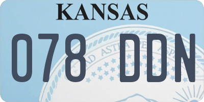 KS license plate 078DDN
