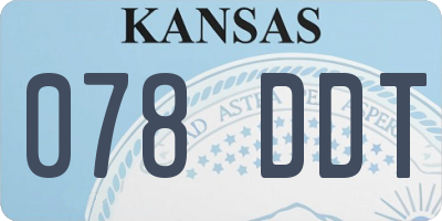 KS license plate 078DDT