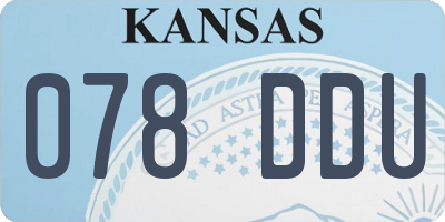 KS license plate 078DDU