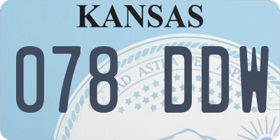 KS license plate 078DDW