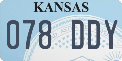 KS license plate 078DDY