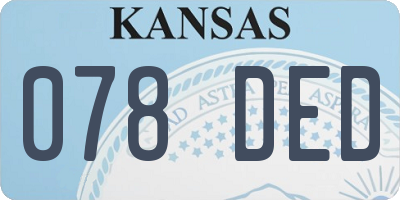 KS license plate 078DED