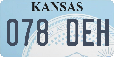 KS license plate 078DEH