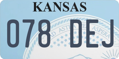 KS license plate 078DEJ