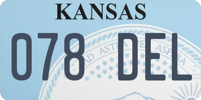 KS license plate 078DEL