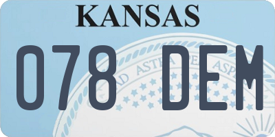 KS license plate 078DEM