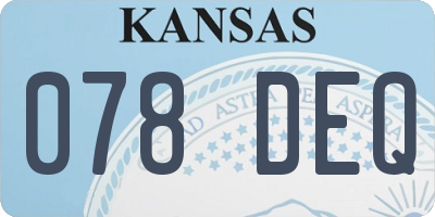 KS license plate 078DEQ