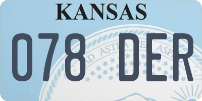 KS license plate 078DER