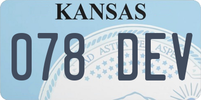 KS license plate 078DEV