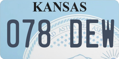 KS license plate 078DEW