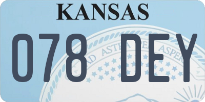 KS license plate 078DEY