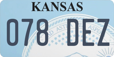 KS license plate 078DEZ