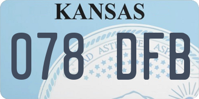 KS license plate 078DFB