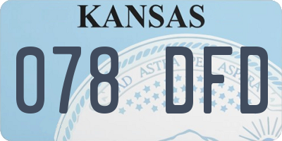 KS license plate 078DFD