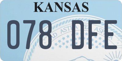 KS license plate 078DFE
