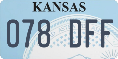 KS license plate 078DFF