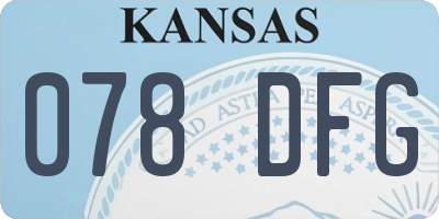 KS license plate 078DFG