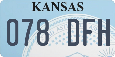 KS license plate 078DFH