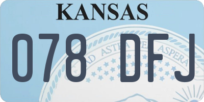 KS license plate 078DFJ