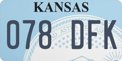 KS license plate 078DFK