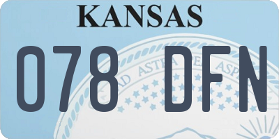 KS license plate 078DFN