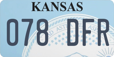 KS license plate 078DFR