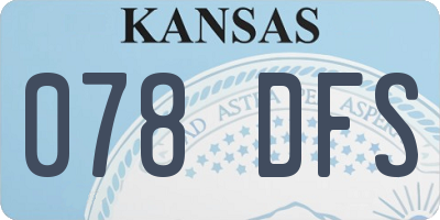 KS license plate 078DFS