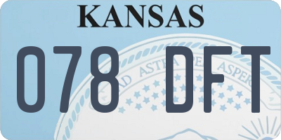 KS license plate 078DFT