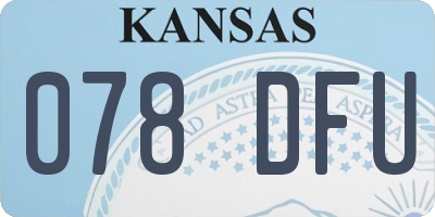 KS license plate 078DFU