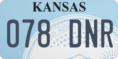 KS license plate 078DNR