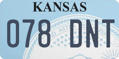 KS license plate 078DNT