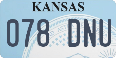 KS license plate 078DNU