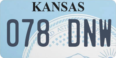 KS license plate 078DNW