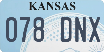 KS license plate 078DNX