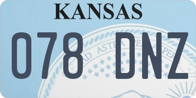 KS license plate 078DNZ