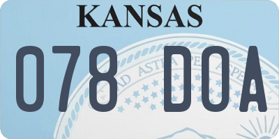 KS license plate 078DOA
