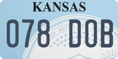 KS license plate 078DOB