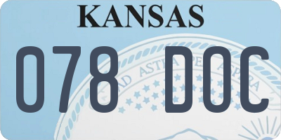 KS license plate 078DOC